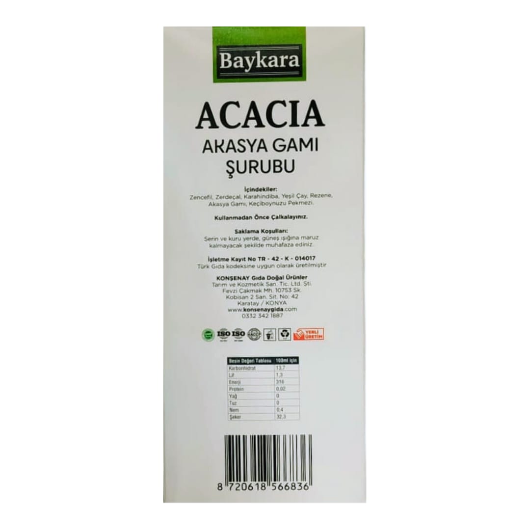 Baykara Akasya Gamı Şurubu – Zencefil, Zerdeçal, Karahindiba, Yeşil Çay ve Rezene İçerikli 350 g e 3