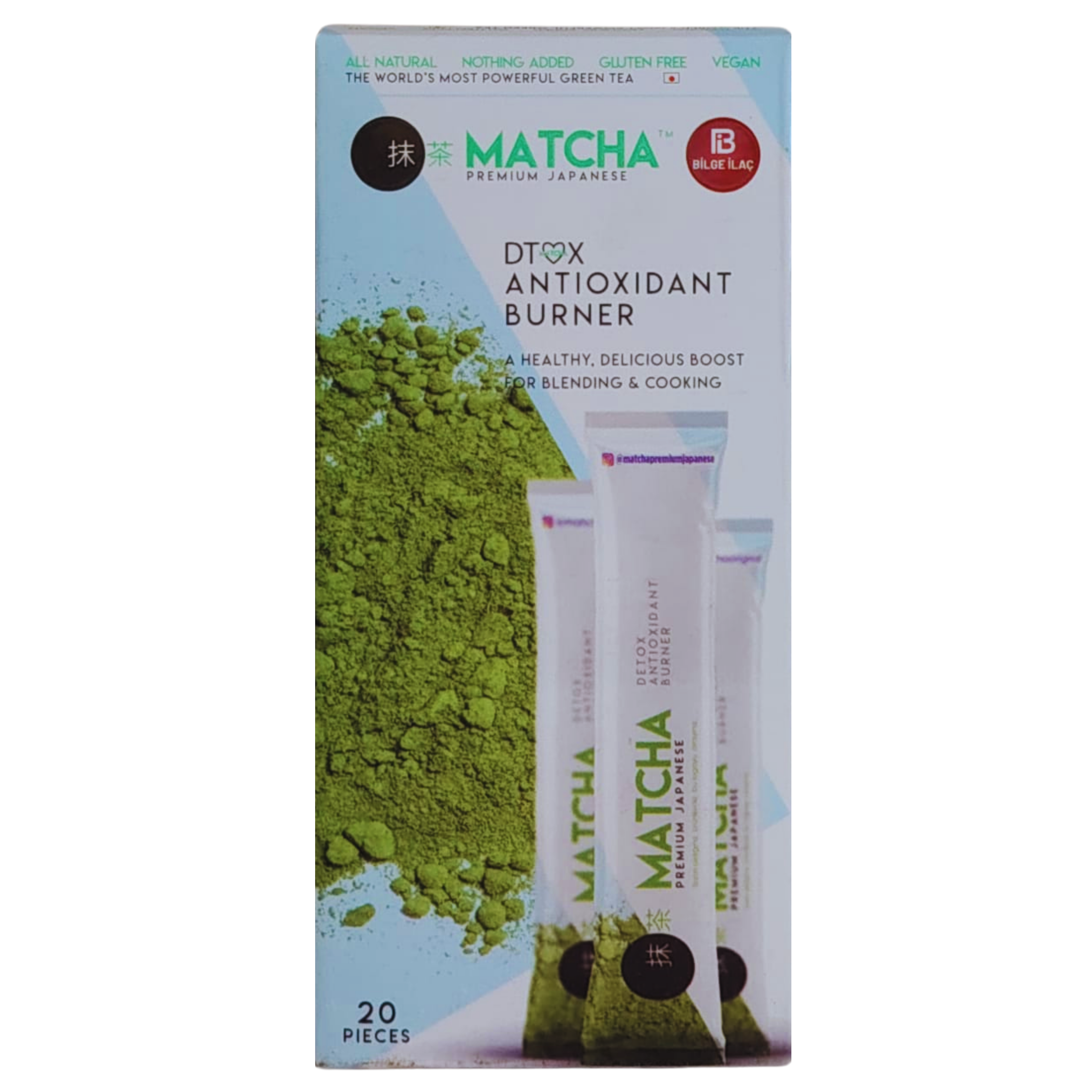 Matcha Premium Japanese Detox Antioxidant Burner Form Matcha Çayı – 20 Şase
