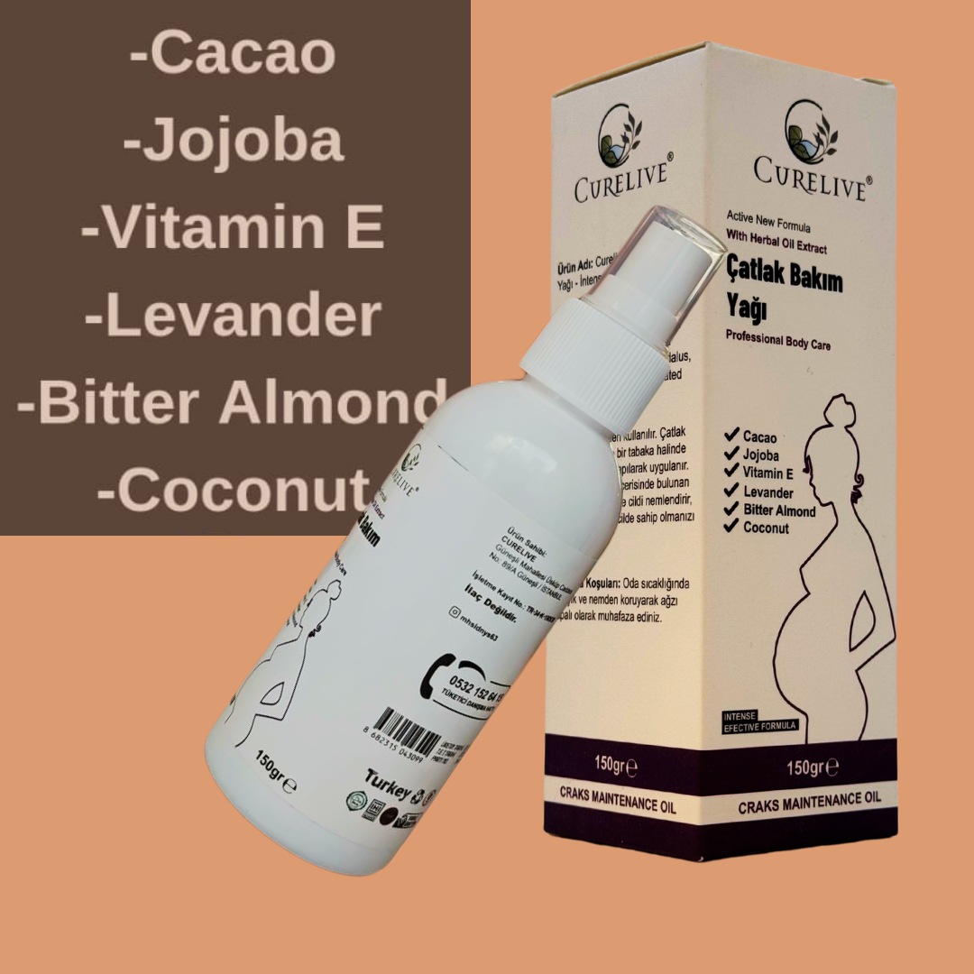 Curelive Çatlak Bakım Yağı – 150 gr ( Cacao, Jojoba, Vitamin E, Levander, Bitter Almond, Coconut ) 2