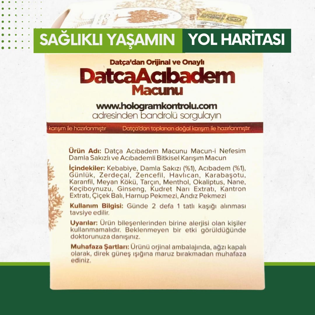 Datça Acı Badem Macunu – Geleneksel Tarifle Hazırlanmış Doğal Karışım (Cam Kavanoz) 2