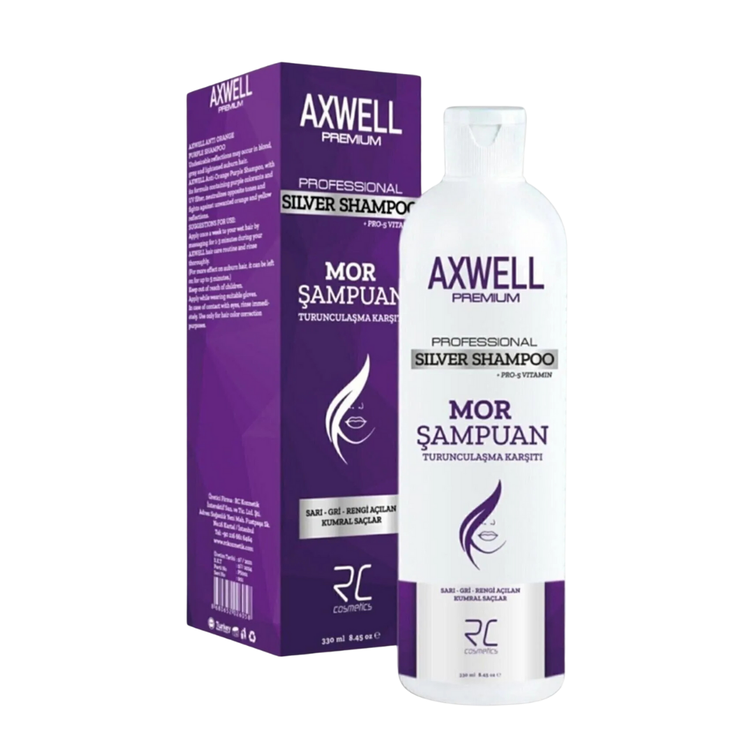 Axwell Professional Silver Shampoo Pro 5 Vitamin Mor Şampuan Turunculaşma Karşıtı 330 ml. 1