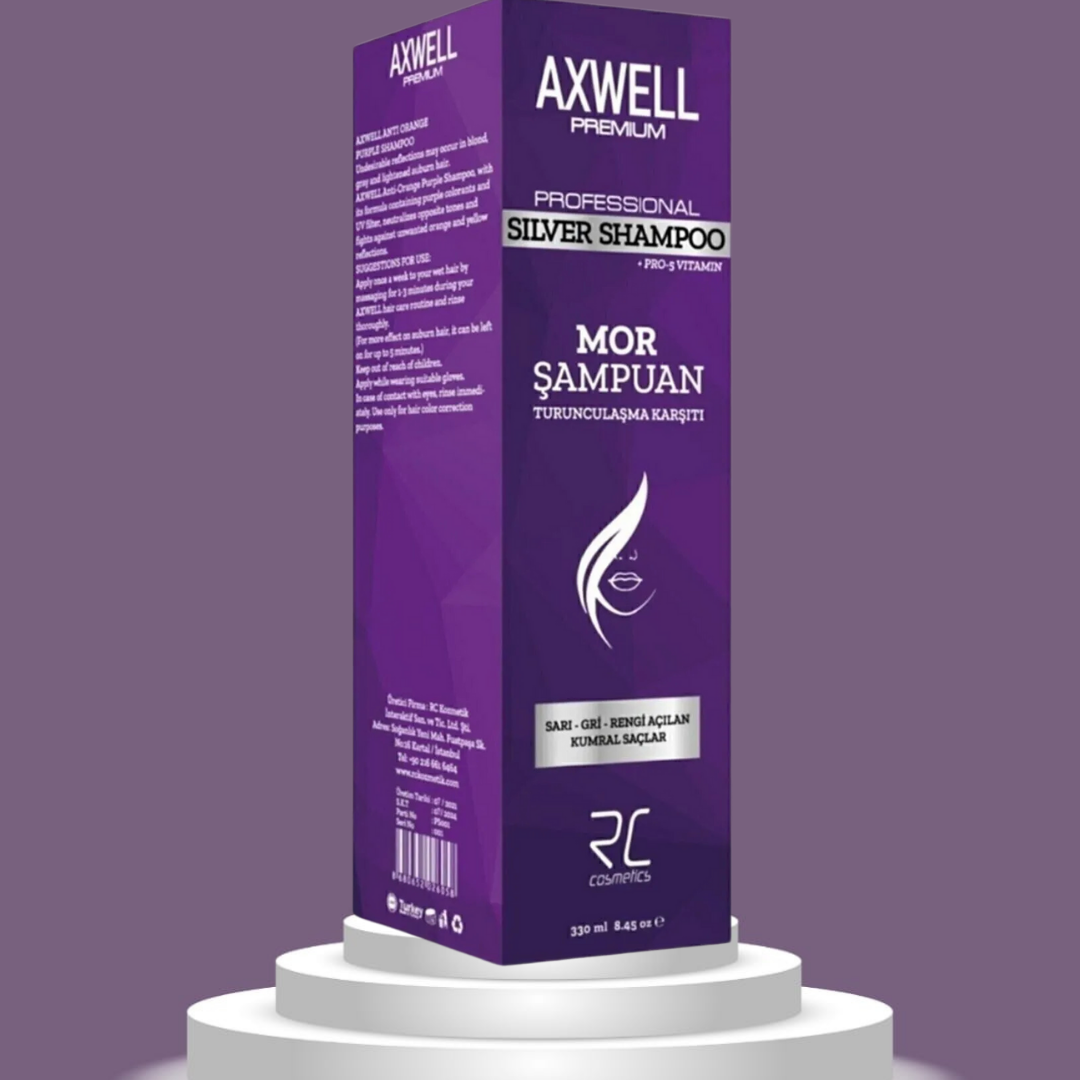 Axwell Professional Silver Shampoo Pro 5 Vitamin Mor Şampuan Turunculaşma Karşıtı 330 ml. 3