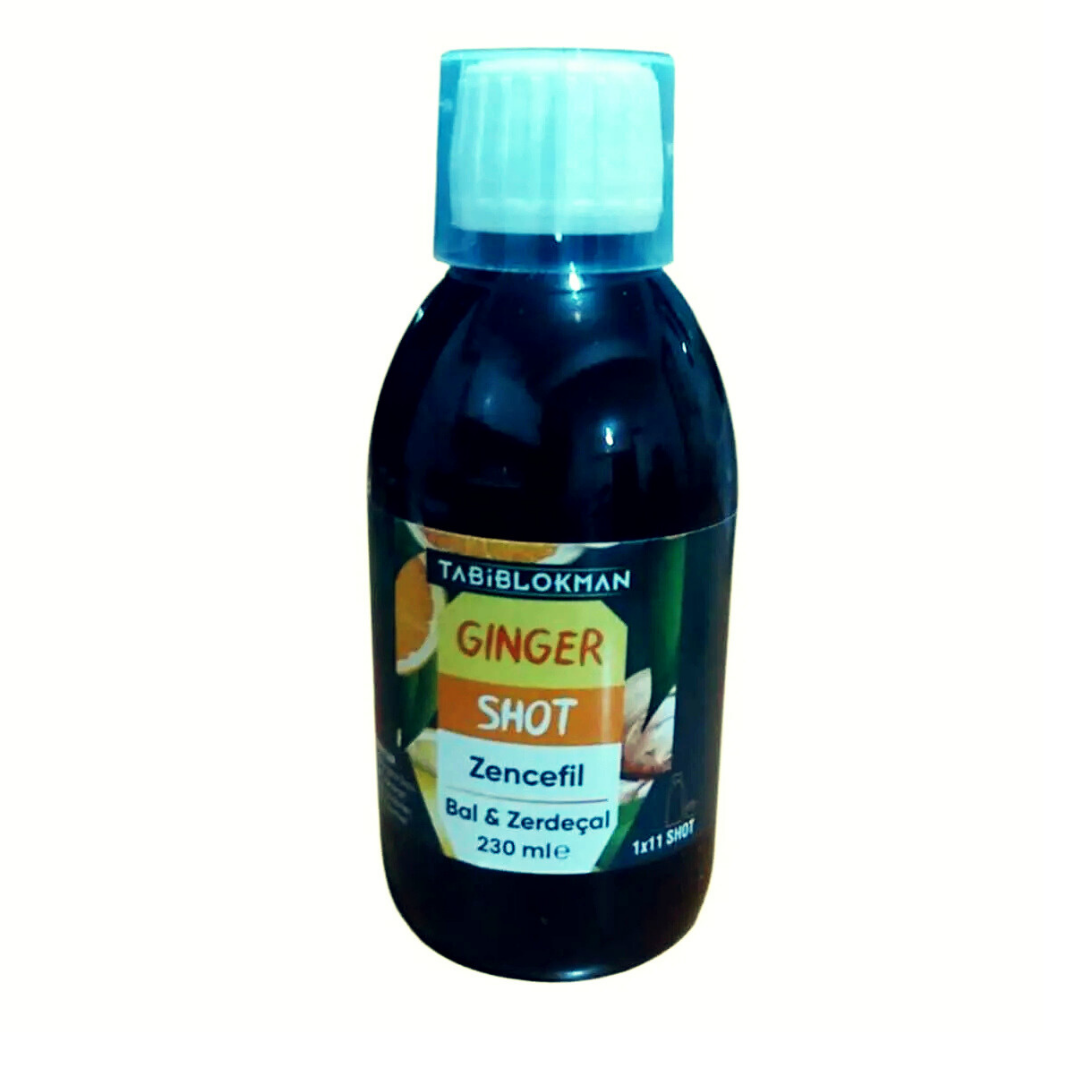 Ginger shot Zencefil & Bal & Zerdeçal İçeren Ballı Portakallı Bitkisel Karışım 230 ml. 4