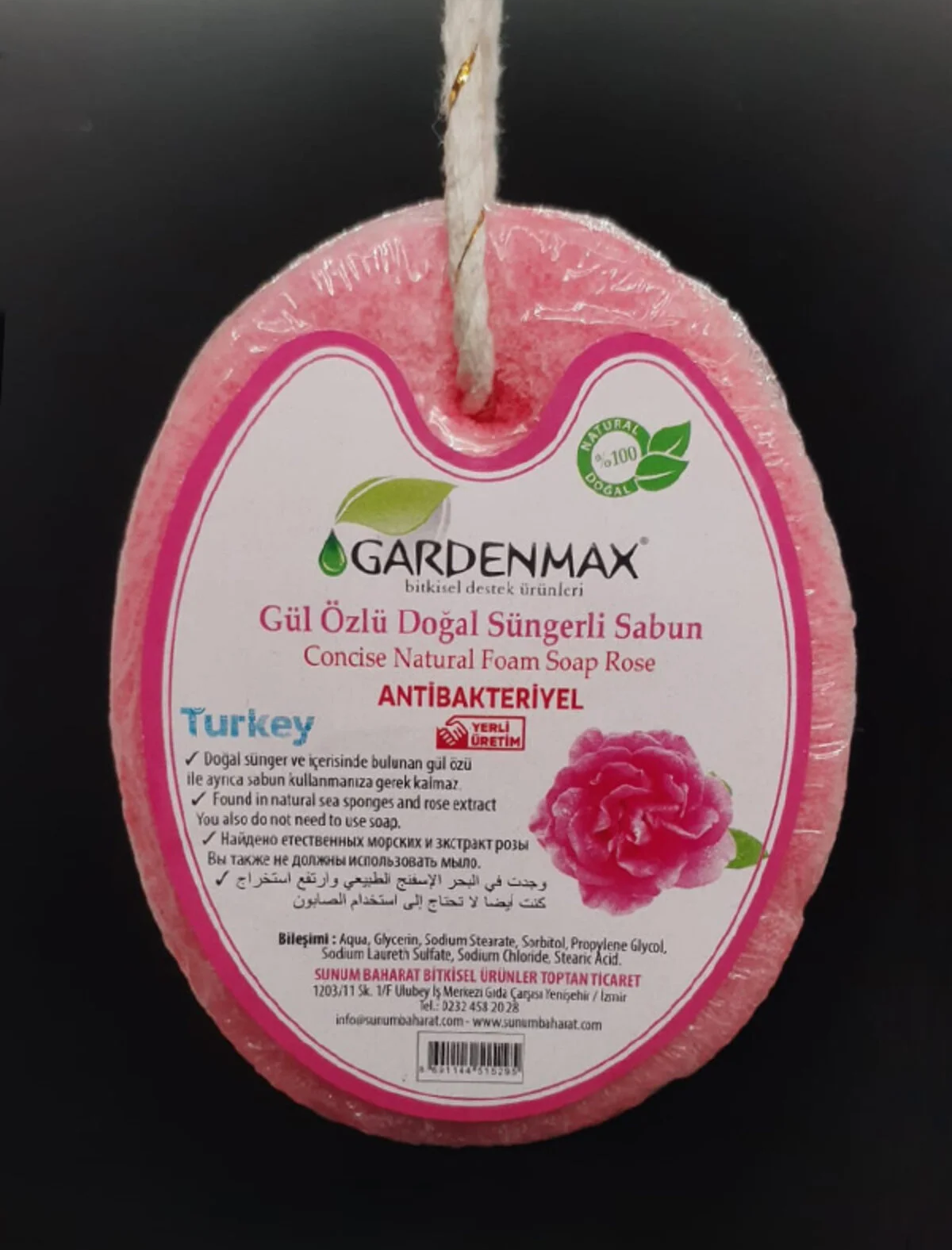 GARDENMAX ÇİLEK ÖZLÜ SÜNGERLİ SABUN