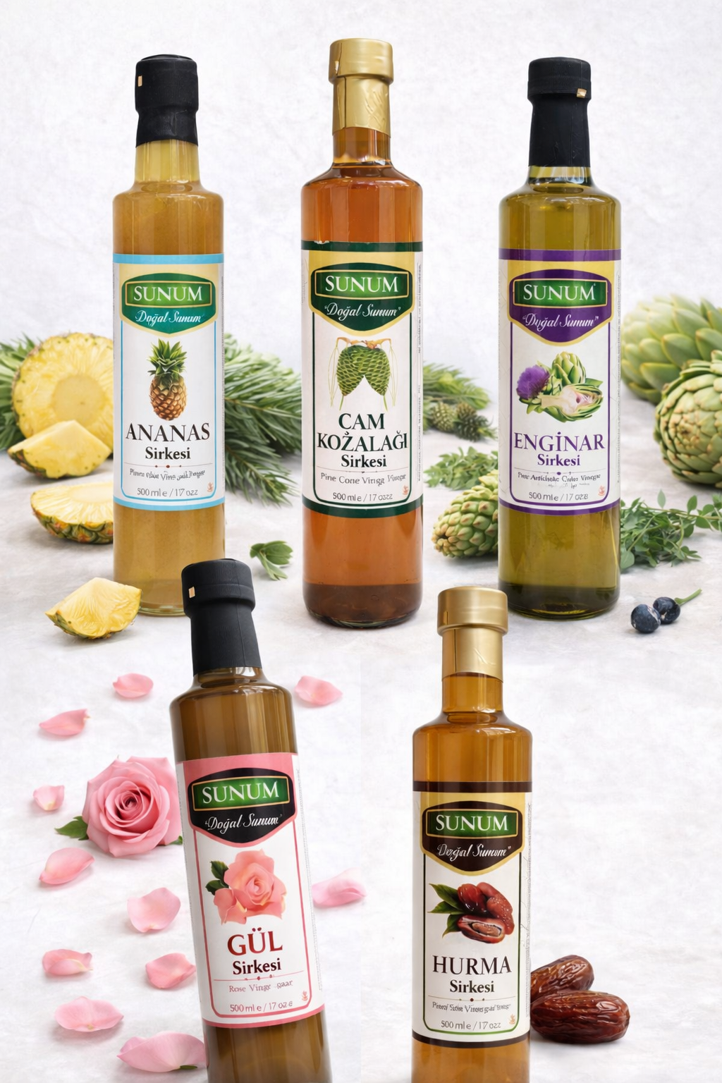 Sunum Ananas Sirkesi Cam Şişe 500 ml. 2